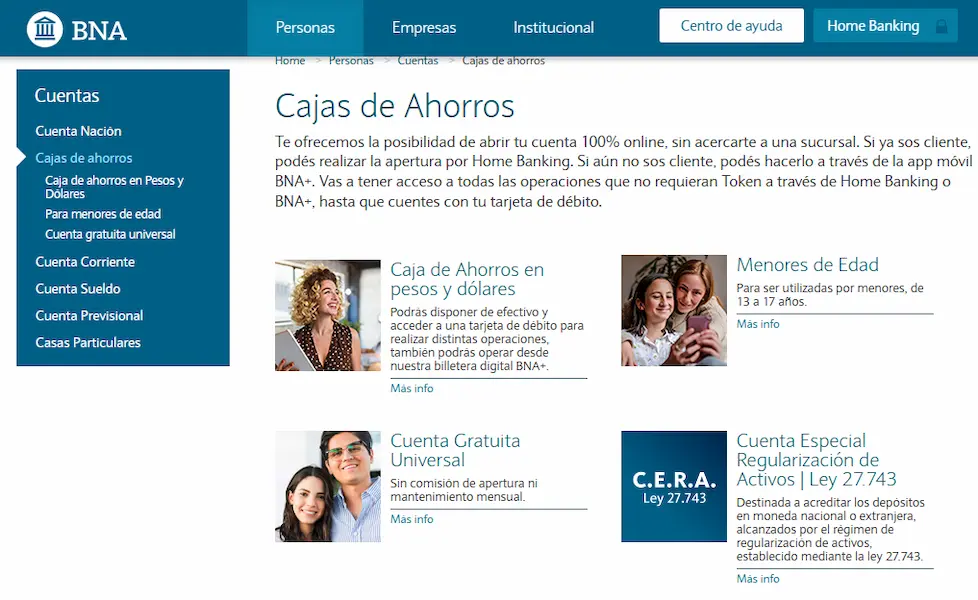 Cuentas Banco Nación Argentina