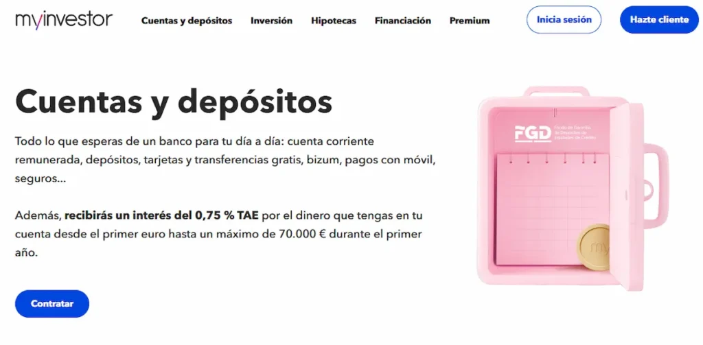 Cuentas y depósitos MyInvestor