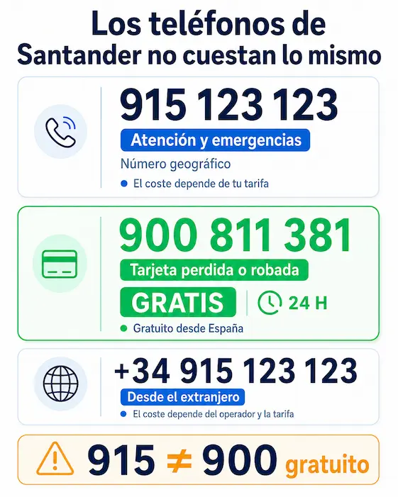 teléfono gratuito banco santander