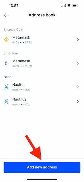 Añadir nueva dirección de metamask en bitvavo