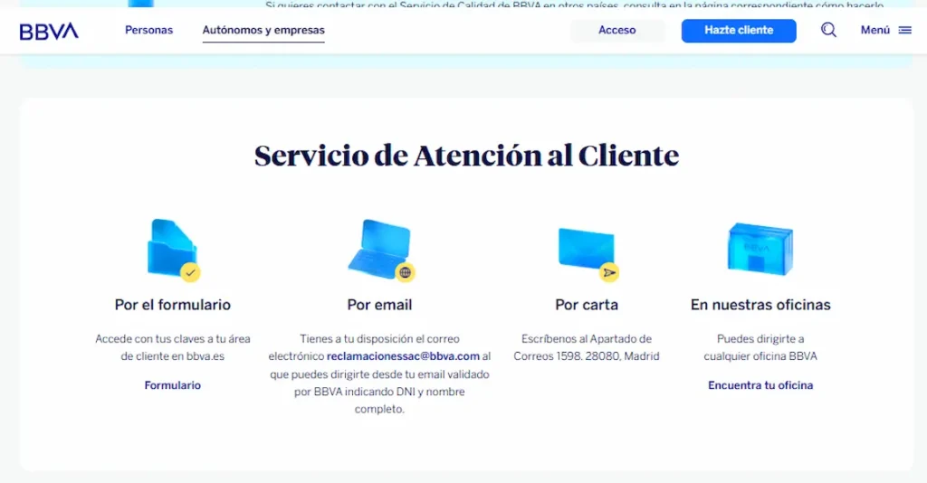 Atención al cliente BBVA