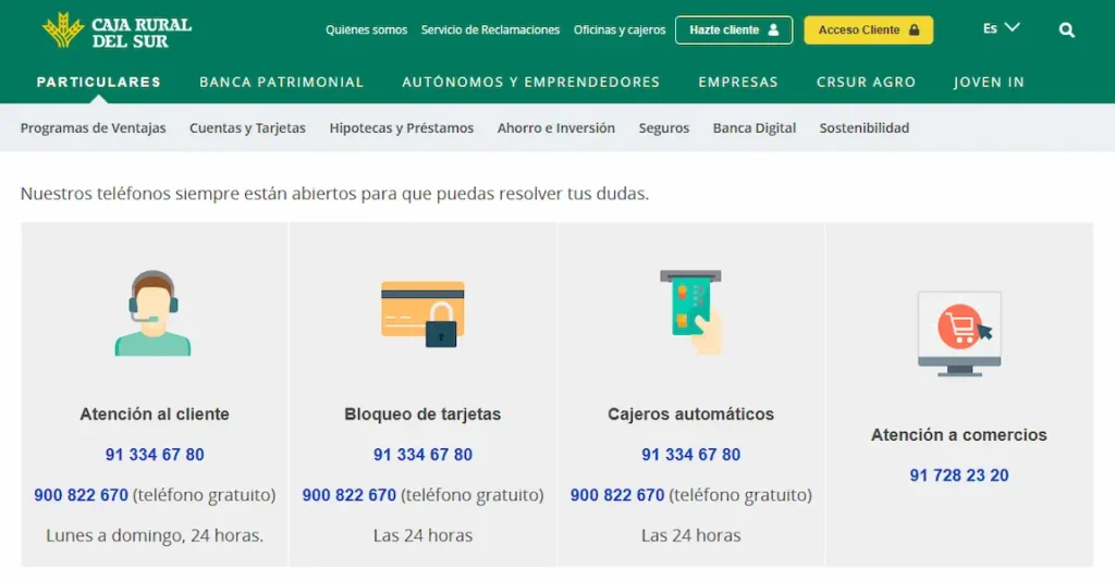 Contacto Caja Rural del Sur