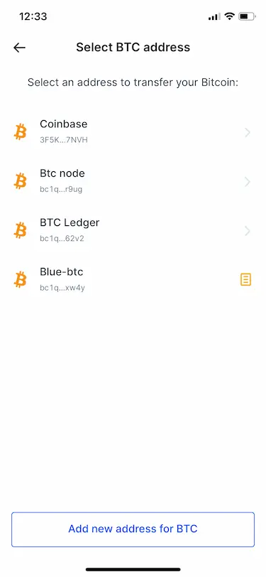 Elige la dirección donde quieres enviar tus criptomonedas depositadas en Bitvavo