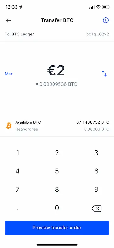 Introduce la cantidad de criptomonedas que quieres enviar a fuera de Bitvavo
