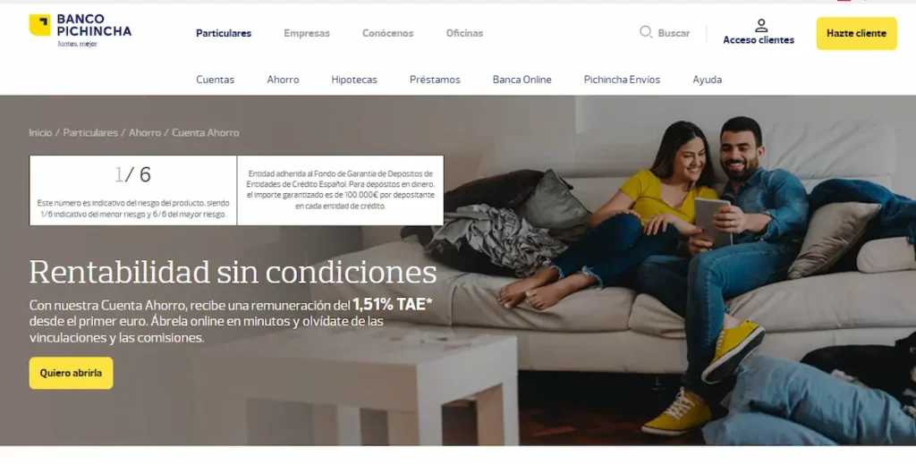 Cuenta remunerada Banco Pichincha