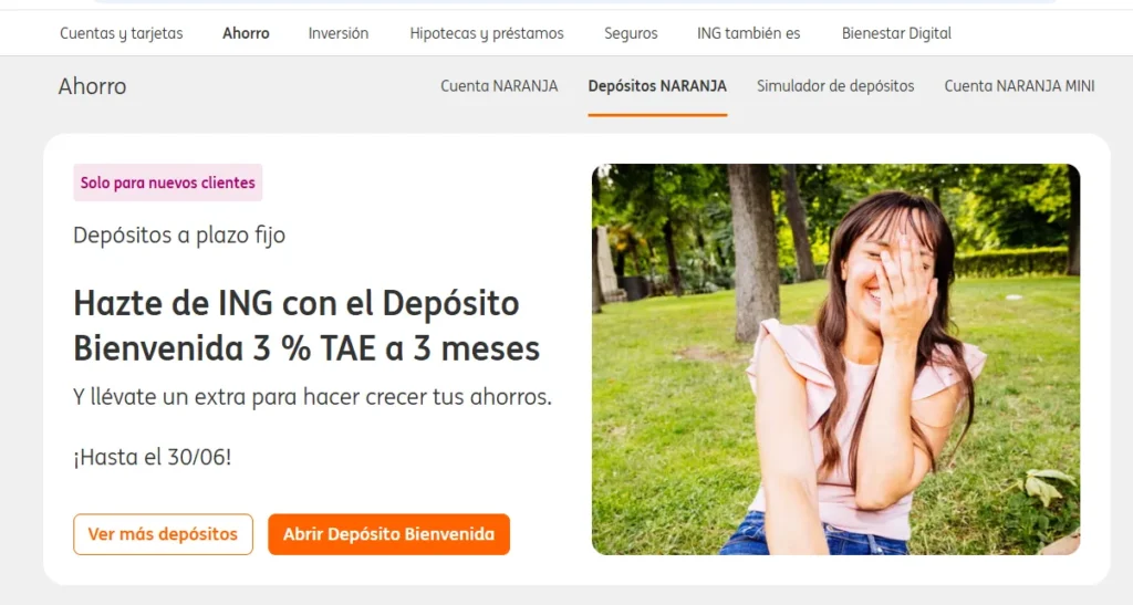 Depósito Bienvenida ING
