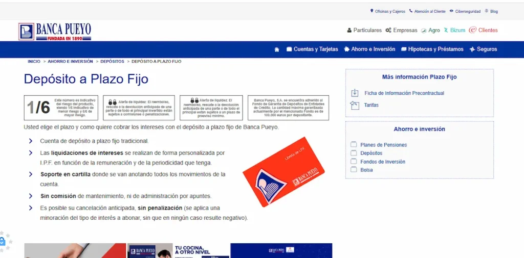 Depósitos Banca Pueyo
