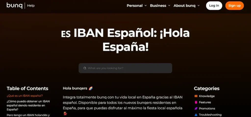 IBAN Español bunq