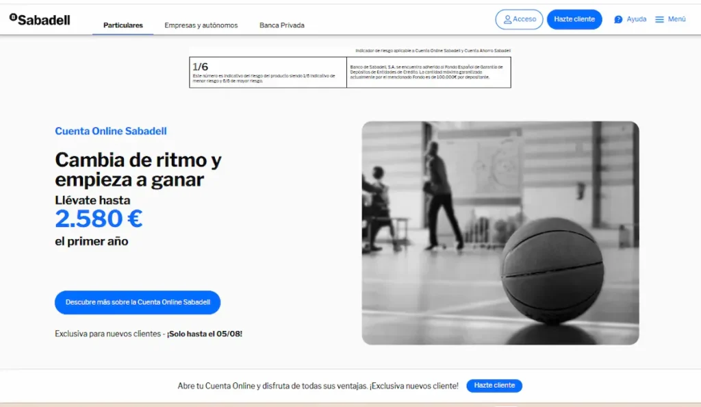 Oferta Cuenta Online Sabadell