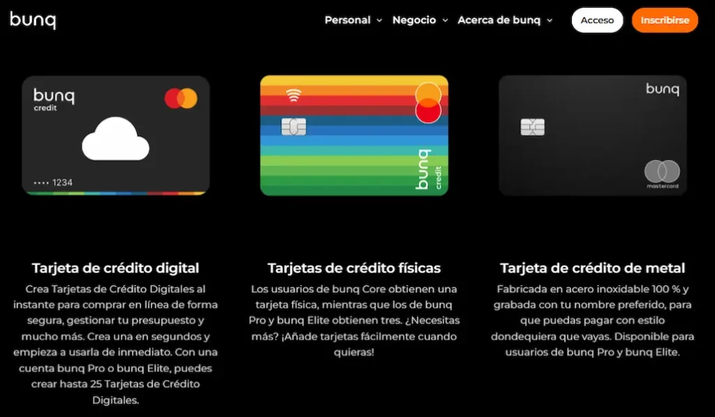 Tarjetas Crédito bunq