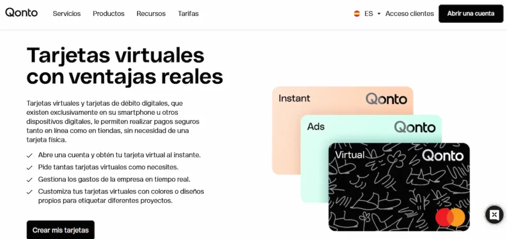 Tarjetas virtuales Qonto