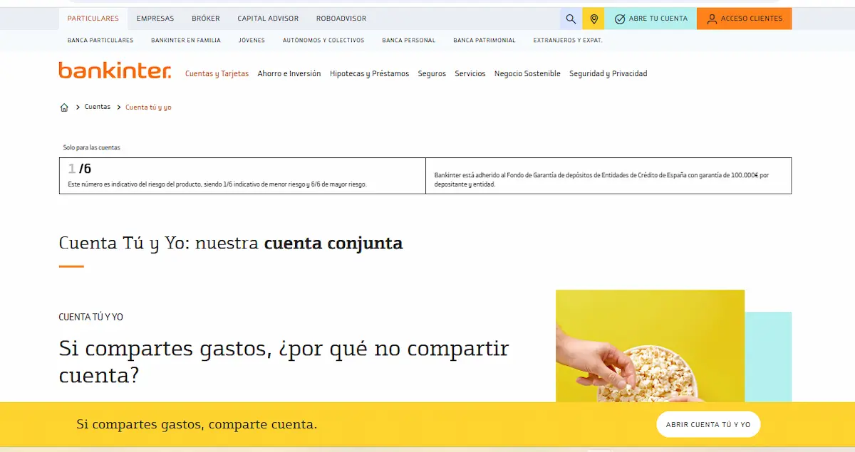 Cuenta Tú y Yo Bankinter