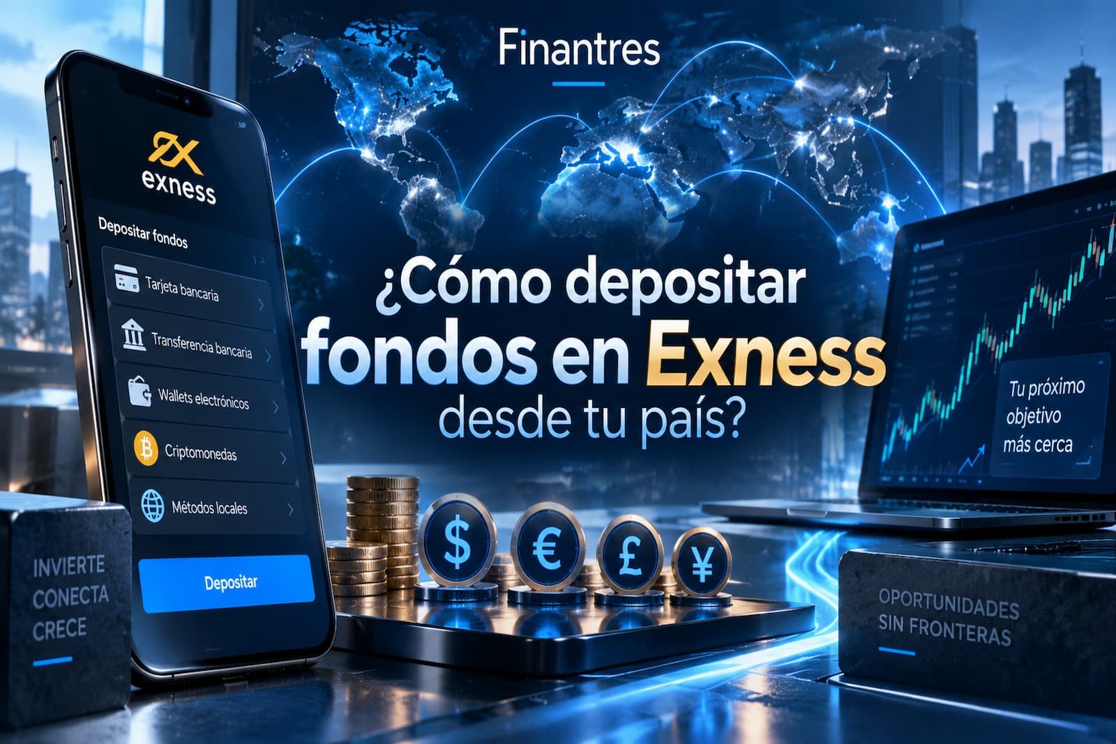 ¿Cómo depositar fondos en Exness desde tu país