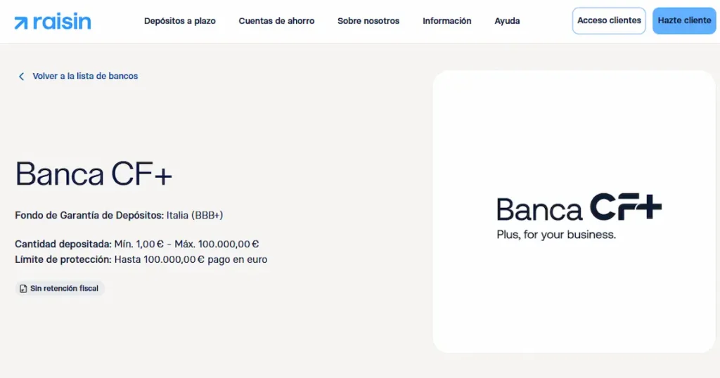 Depósitos Banca CF+