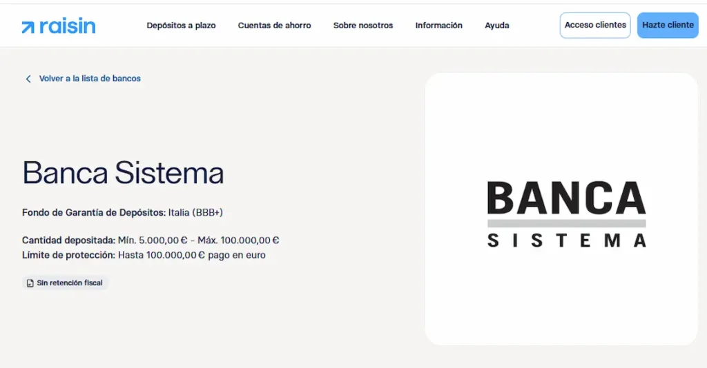 Depósitos Banca Sistema