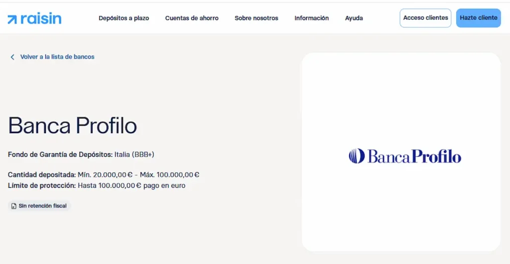 Depósitos BancaProfilo