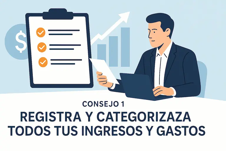 Registra y categoriza todos tus ingresos y gastos