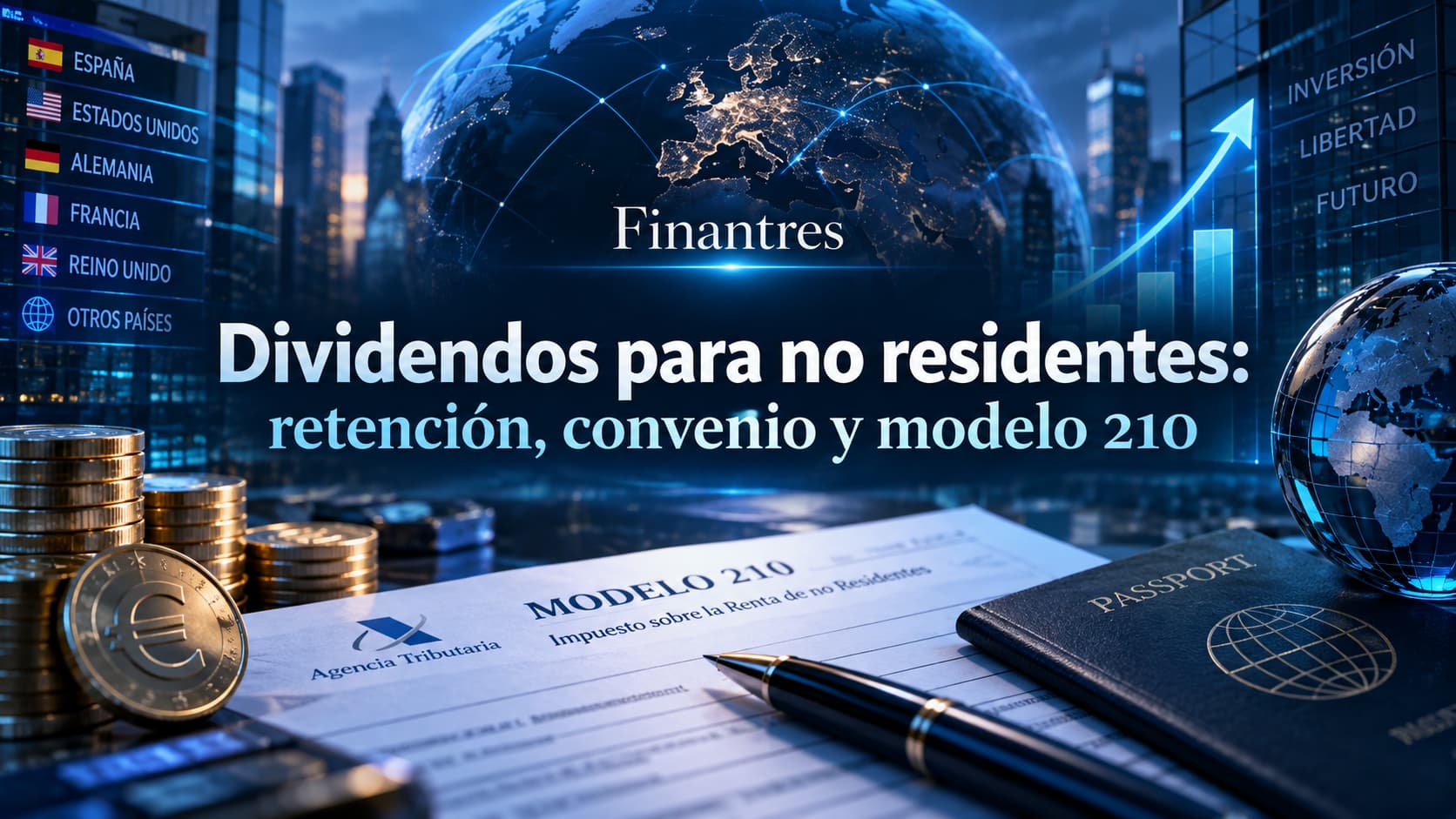 Dividendos para no residentes: retención, convenio y modelo 210