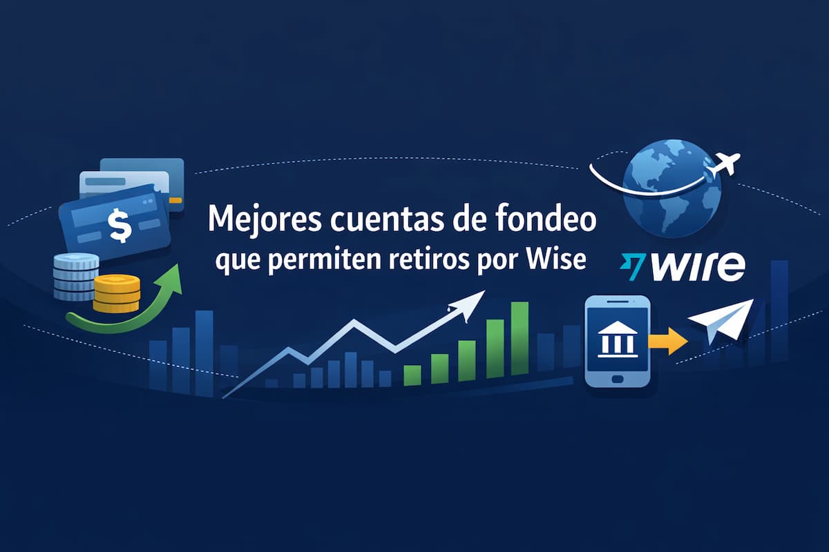 Mejores cuentas de fondeo que permiten retiros por Wise