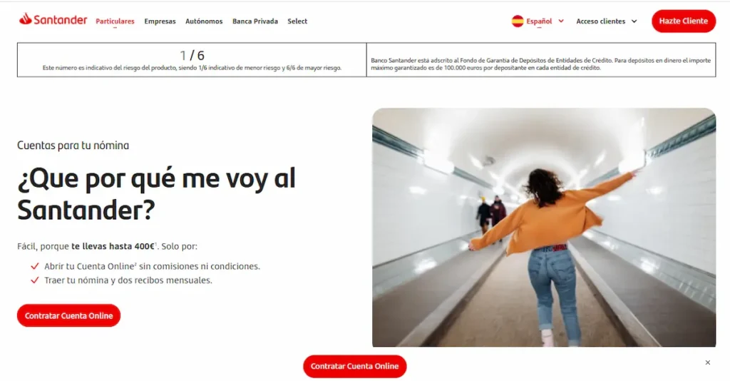 Cuenta Nómina Santander