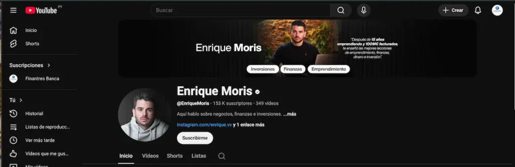 Enrique Moris en youtube