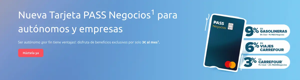 Tarjeta PASS Negocios de Carrefour