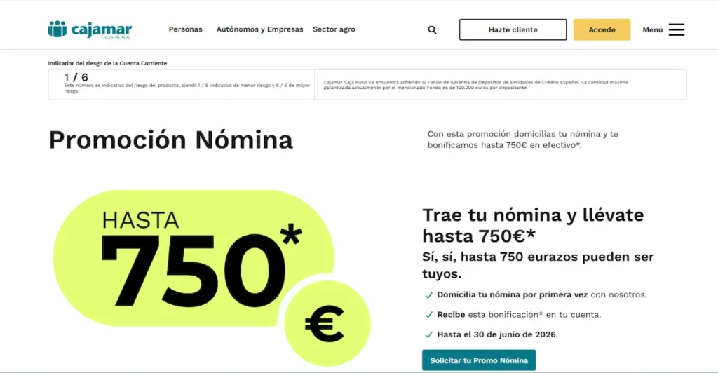 Promoción nómina Cajamar