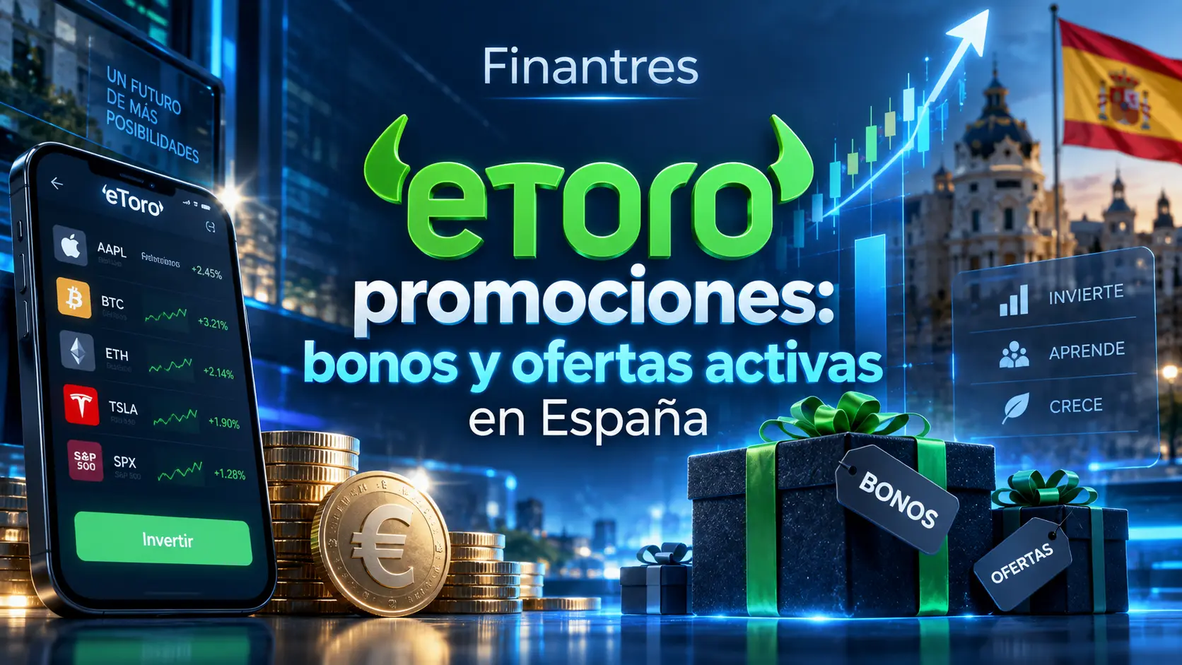 eToro promociones en España: bonos, código promocional y ofertas disponibles