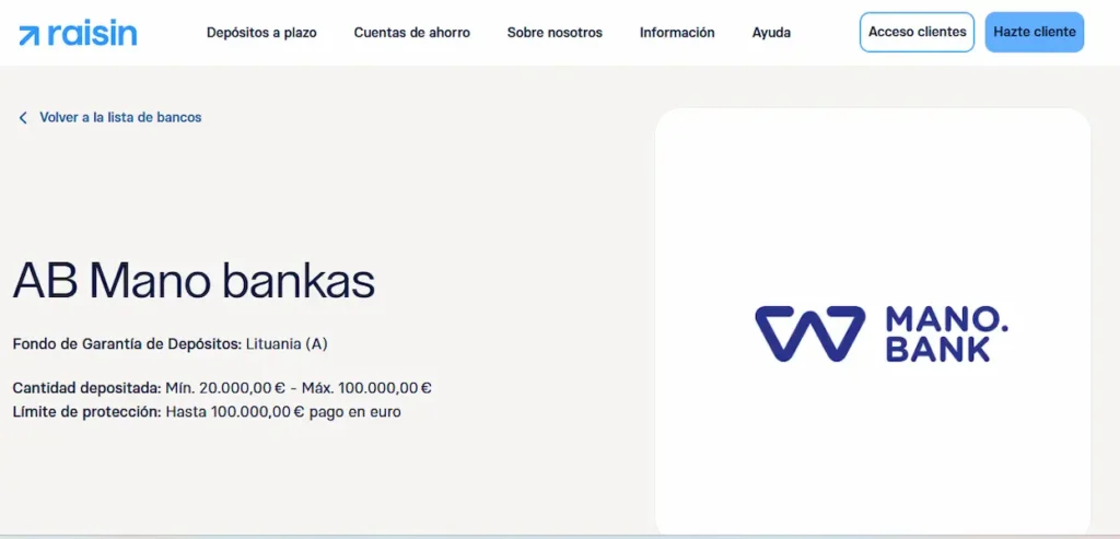 Depósitos AB Mano Bankas