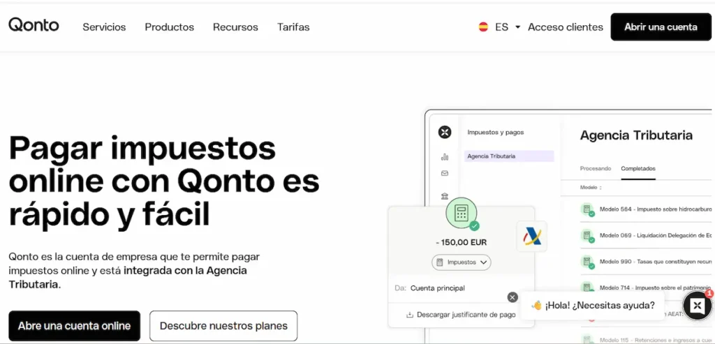 Pagar impuestos con Qonto