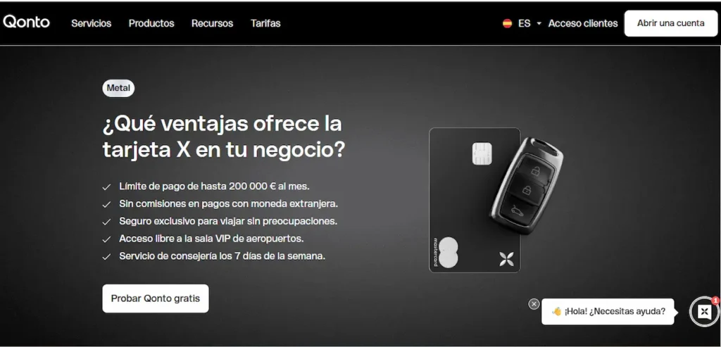 Tarjeta metálica de Qonto