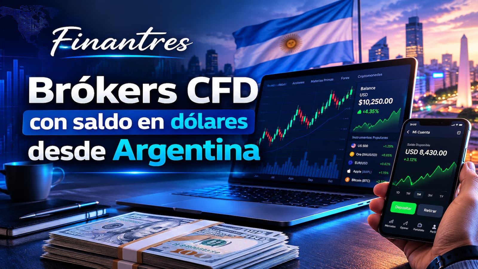 Brókers CFD con saldo en dólares desde Argentina