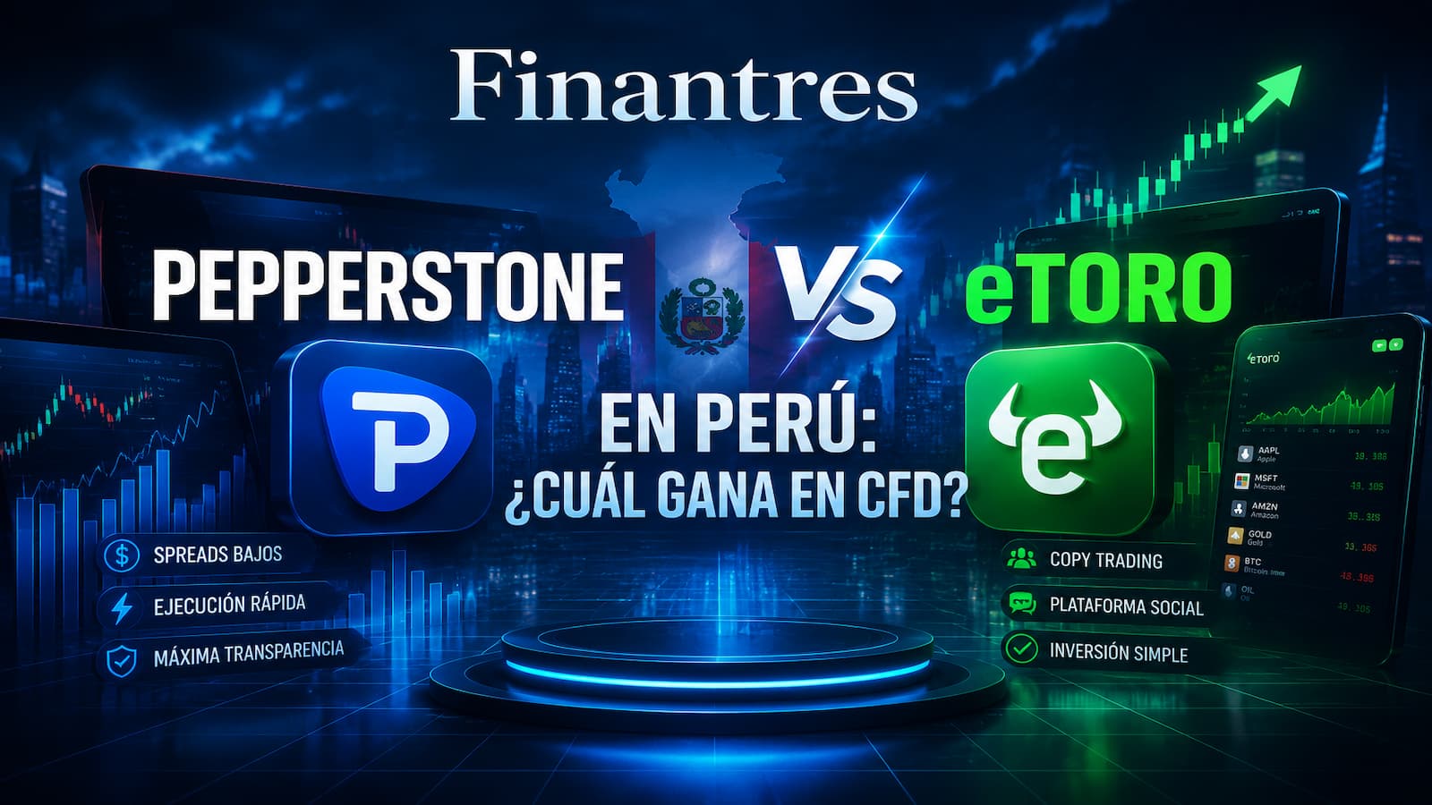 Pepperstone o eToro en Perú ¿cuál gana en CFD
