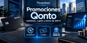 Promociones Qonto cashback cupón y bono de 300 €