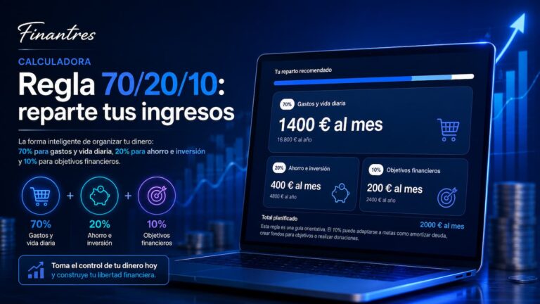 Calculadora de la Regla 70/20/10 para organizar tu dinero