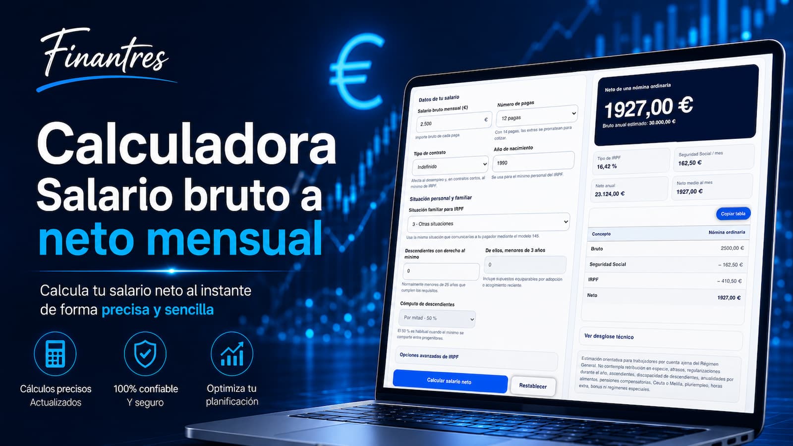 Calculadora Salario bruto a neto mensual