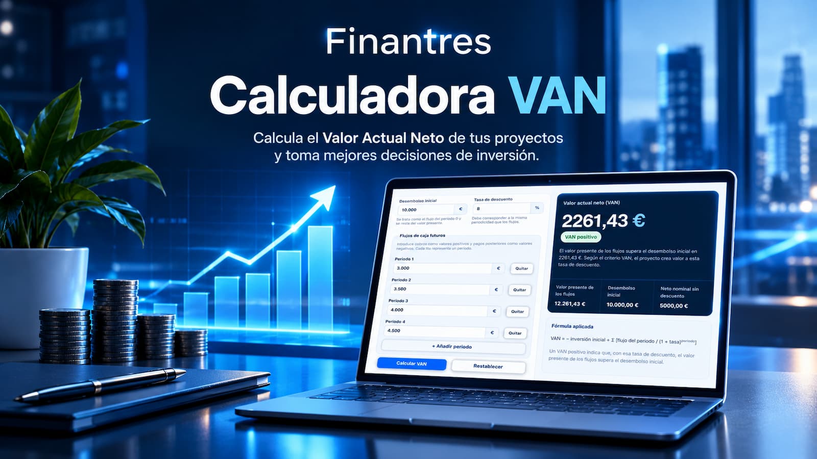 Calculadora de VAN (Valor Actual Neto): calcula una inversión paso a paso