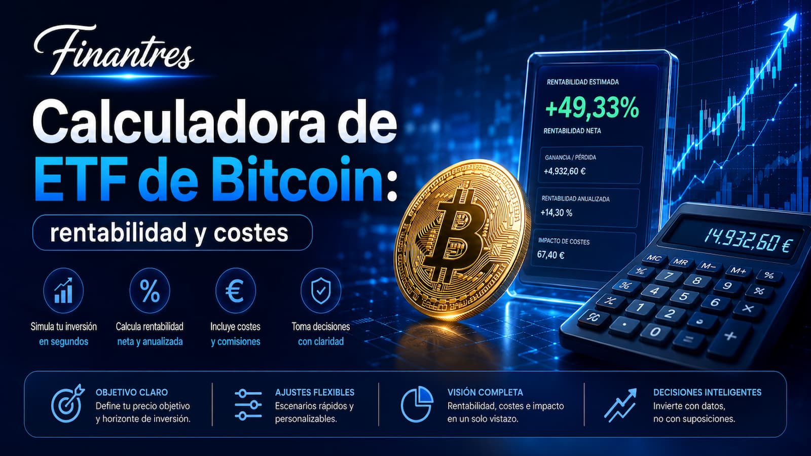 Calculadora de ETF de Bitcoin rentabilidad y costes