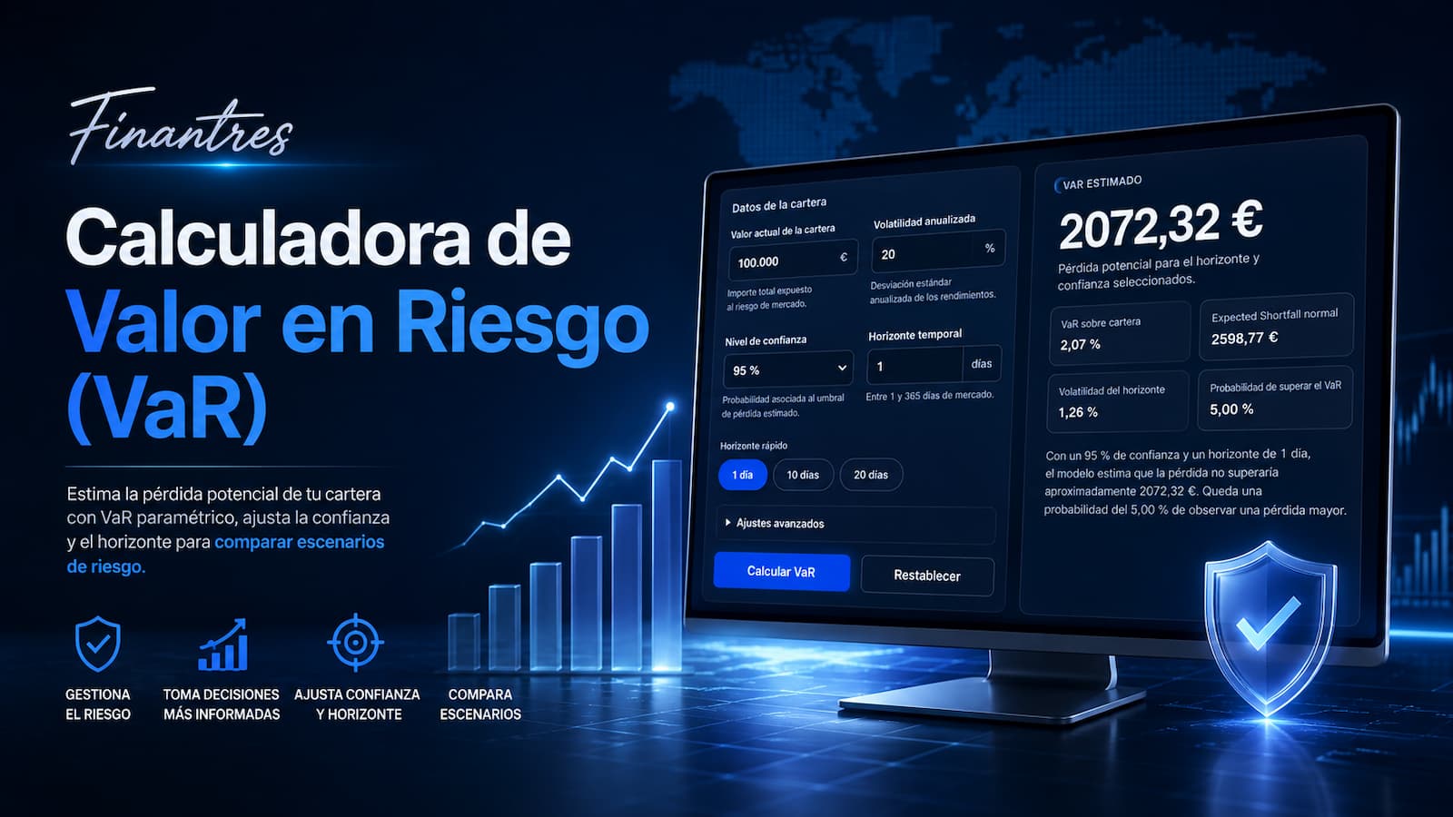 Calculadora de Valor en Riesgo (VaR): estima el riesgo de tu cartera