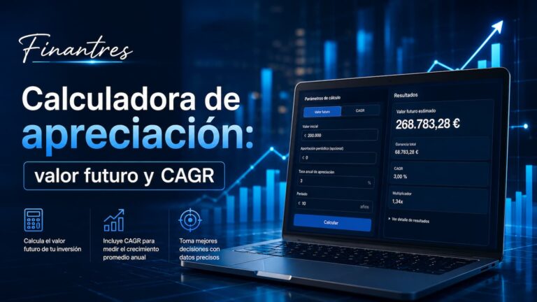 Calculadora de apreciación: valor futuro y tasa anual (CAGR)