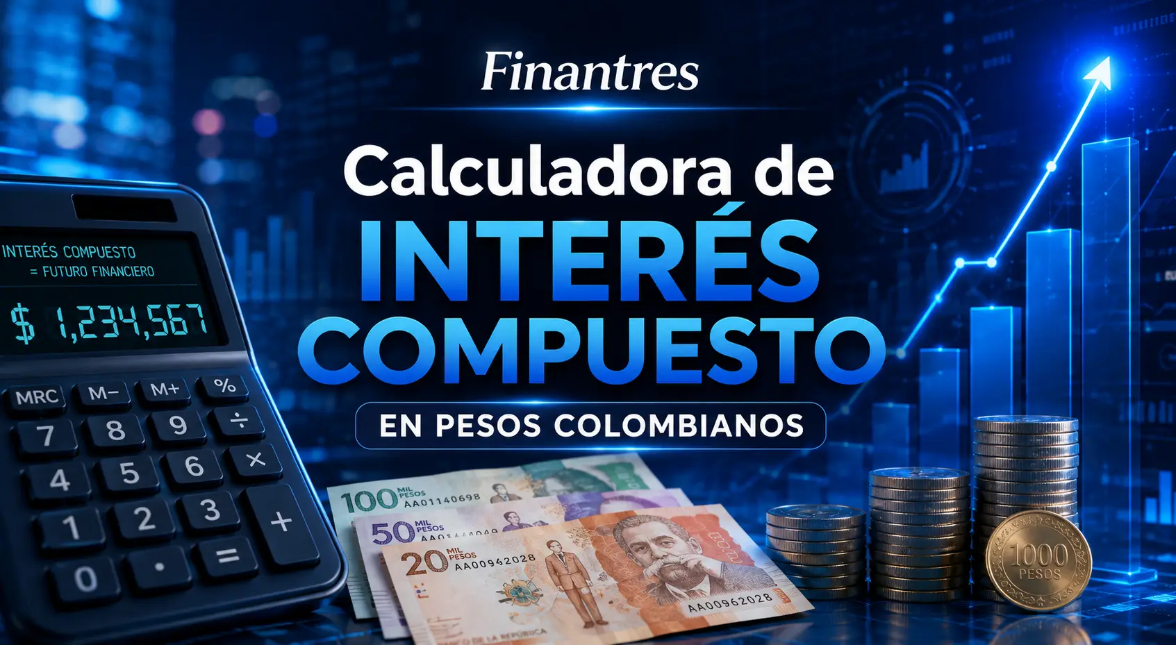 Calculadora de interés compuesto en pesos colombianos (COP)