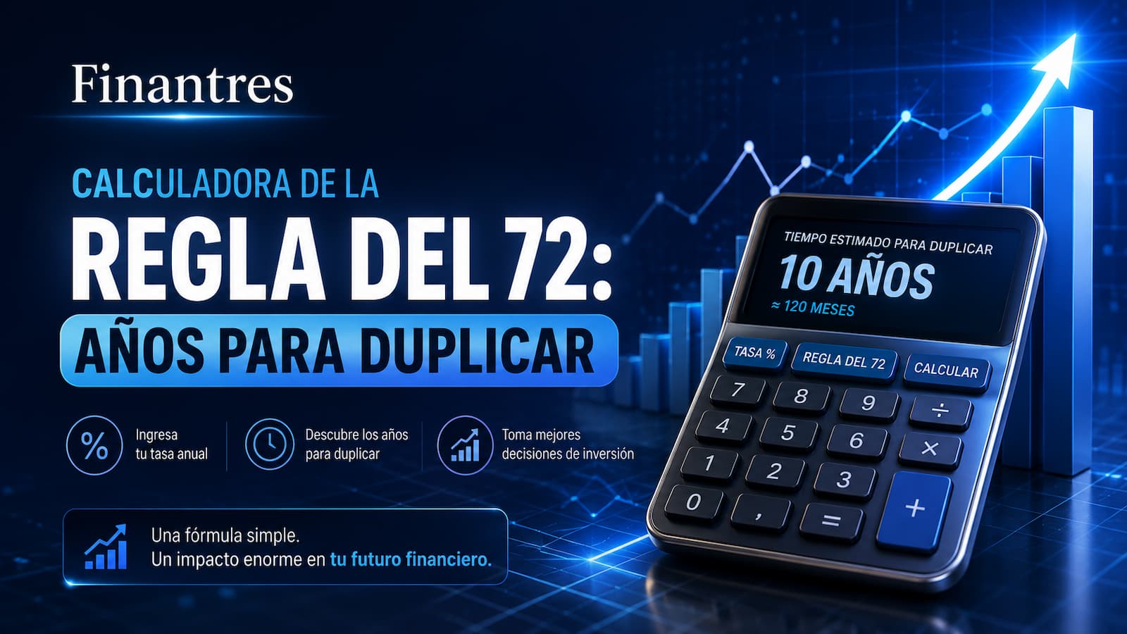 Calculadora de la Regla del 72: cuánto tarda en duplicarse una inversión