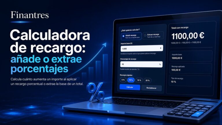 Calculadora de recargo: añade o extrae un porcentaje