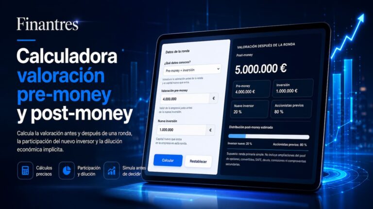 Calculadora de valoración pre-money y post-money para startups
