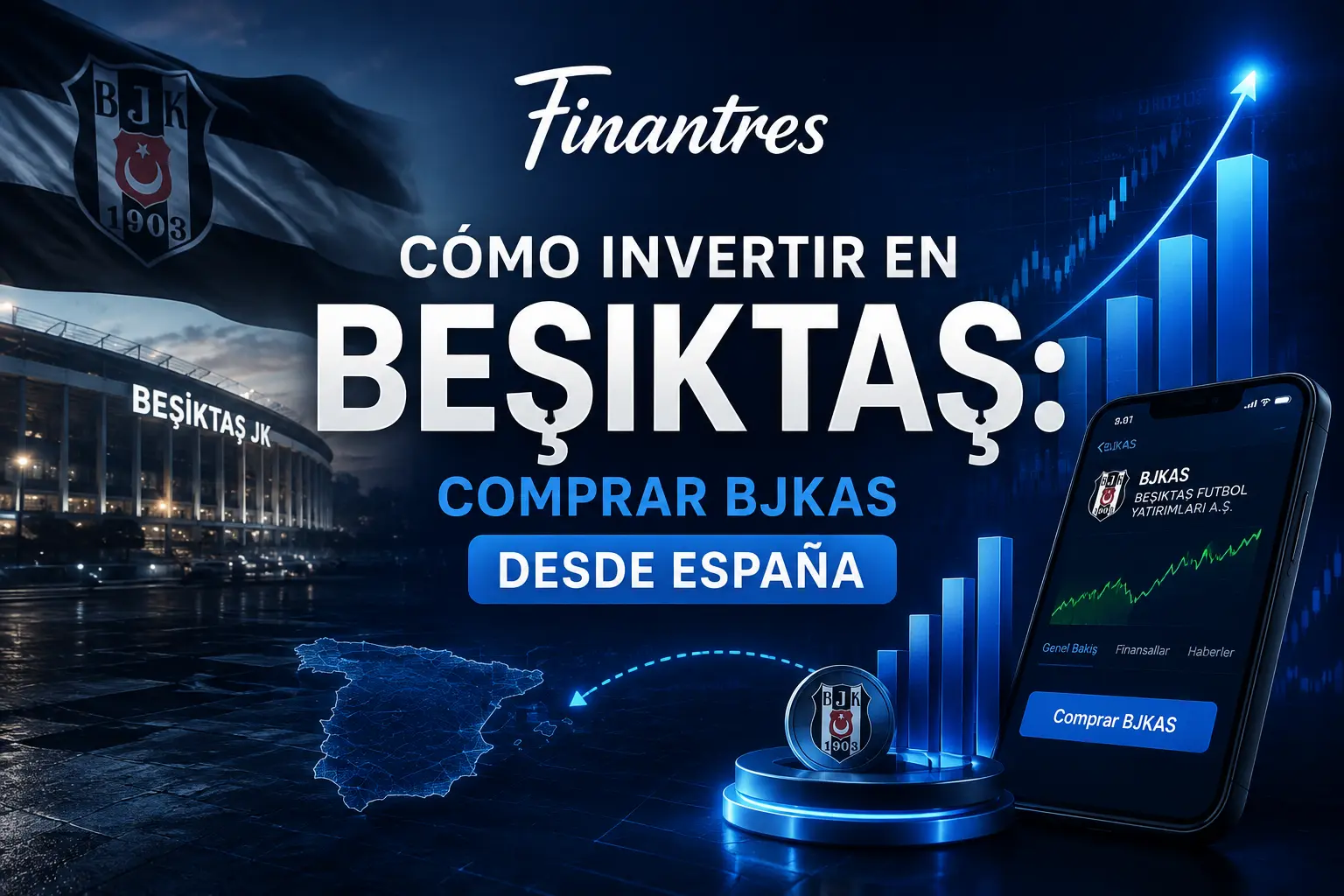 Cómo invertir en el Beşiktaş: comprar acciones BJKAS desde España