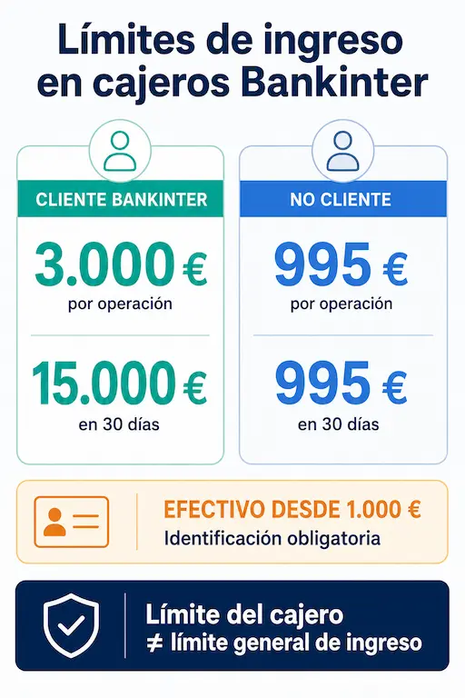 Límite ingresar dinero en Bankinter