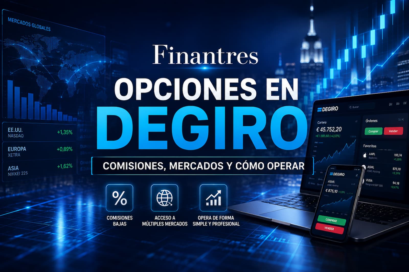 Opciones en DEGIRO: cómo operar, comisiones y qué debes saber