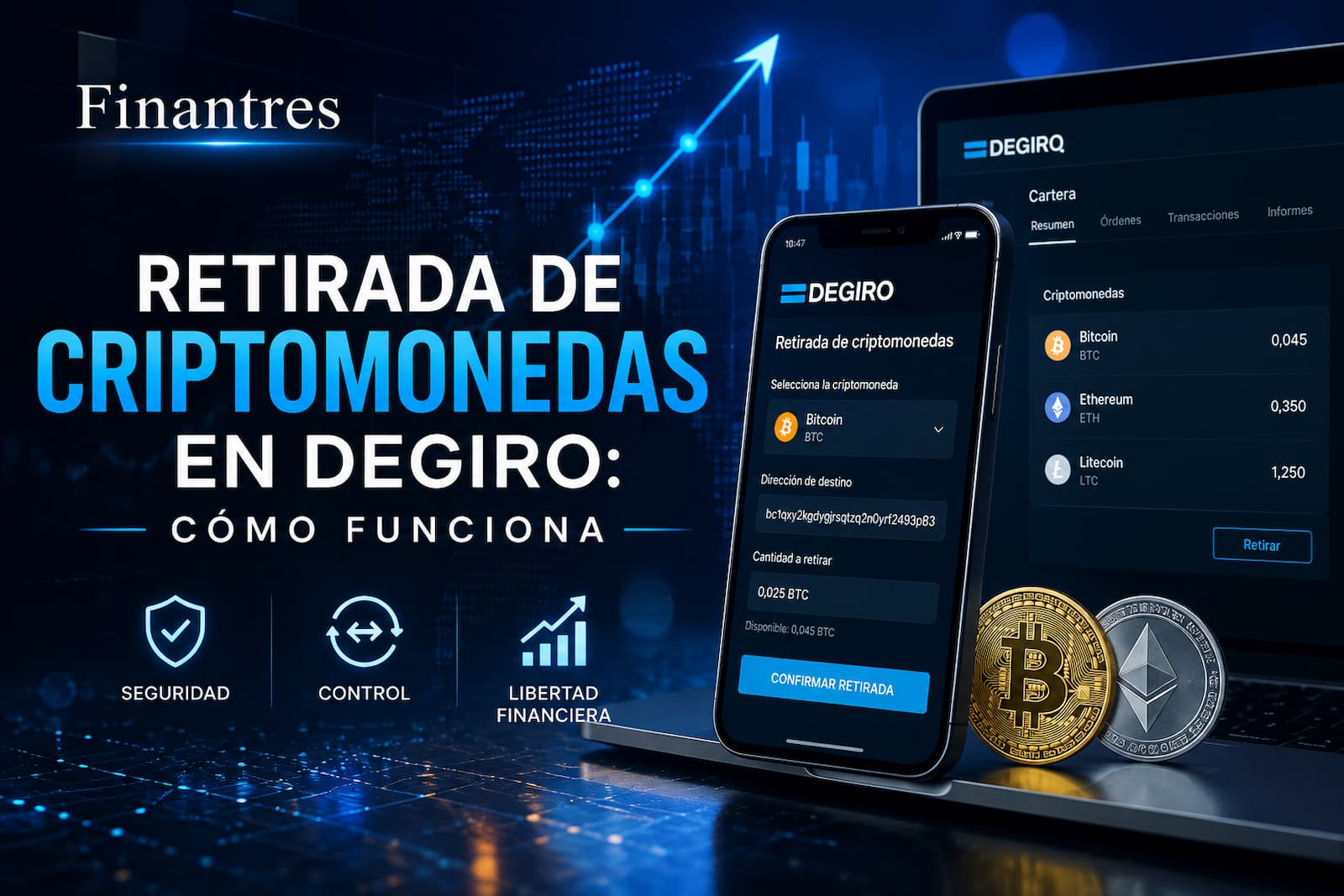 Retirada de criptomonedas en DEGIRO: ¿puedes enviarlas a una wallet?