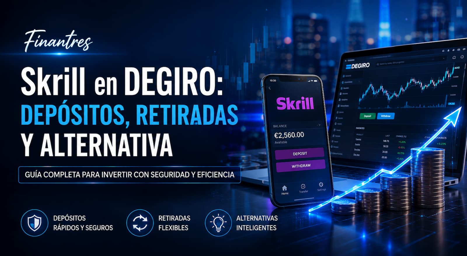 Skrill en DEGIRO: ¿se puede ingresar o retirar dinero?
