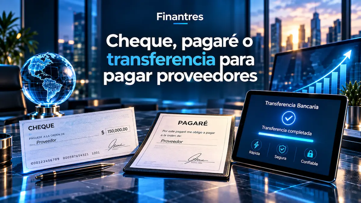 Cheque, pagaré o transferencia para pagar proveedores